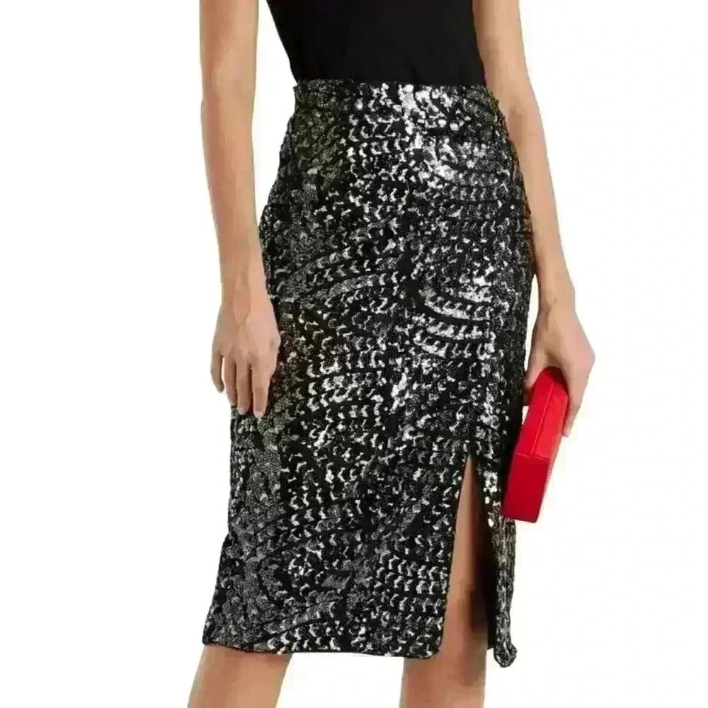 Walter Baker Josette Embellished Mesh Skirt Knee Length Size 6 - Picture 1 of 15